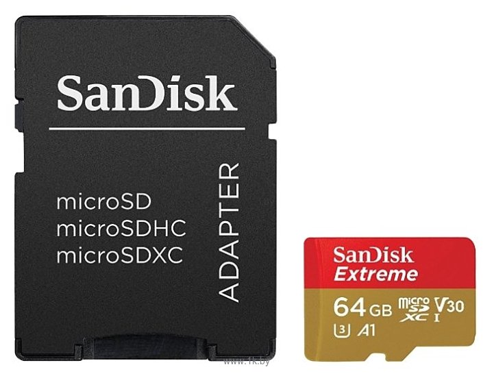 Фотографии SanDisk Extreme microSDXC Class 10 UHS Class 3 V30 A1 100MB/s 64GB
