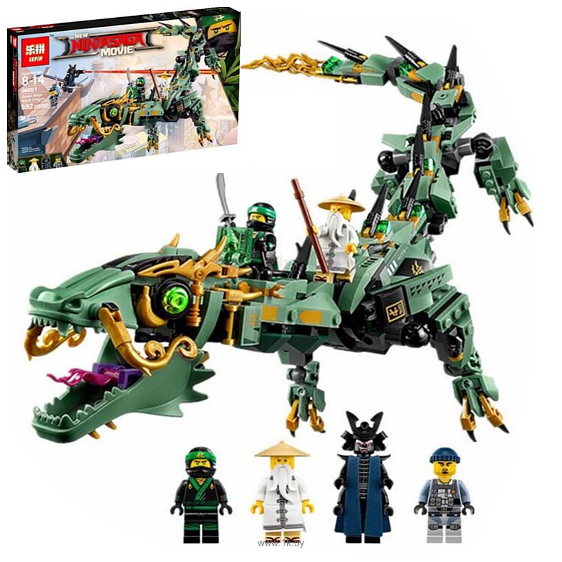 Фотографии Lepin NinjaGo 06051 Механический дракон Зеленого ниндзя