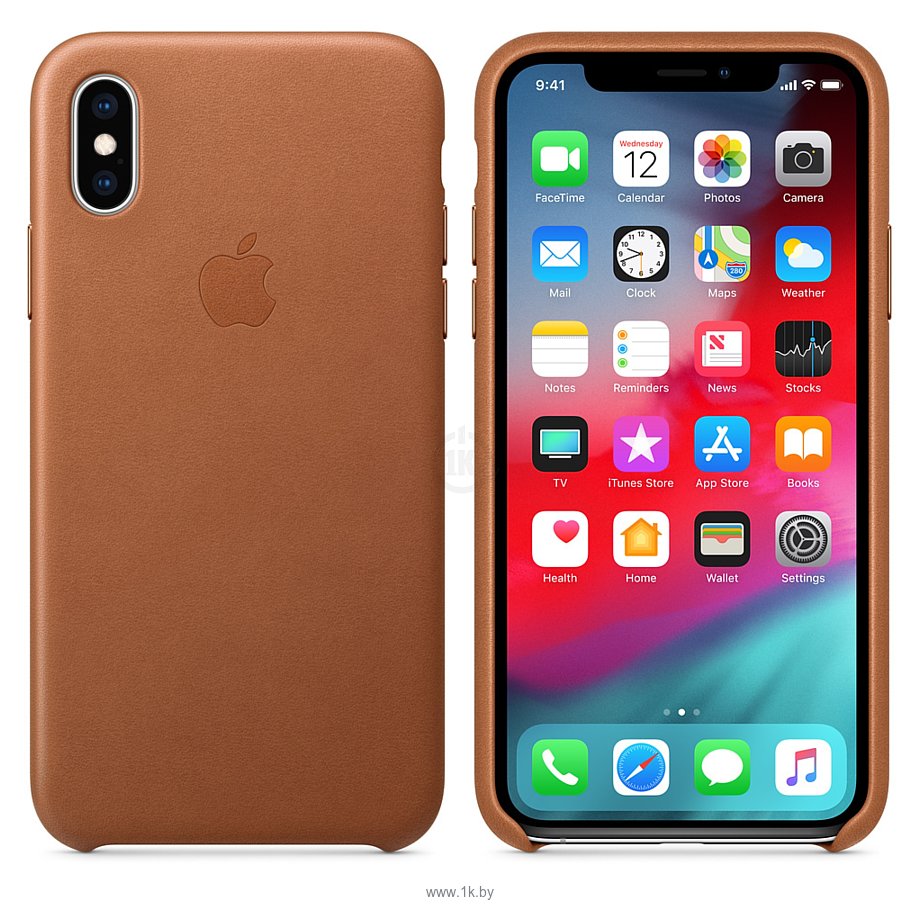 Фотографии Apple Leather Case для iPhone XS Saddle Brown