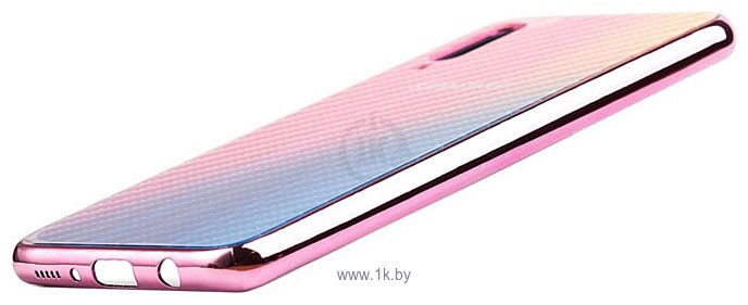 Фотографии EXPERTS Aurora Glass для Samsung Galaxy A40 с LOGO (розовый)