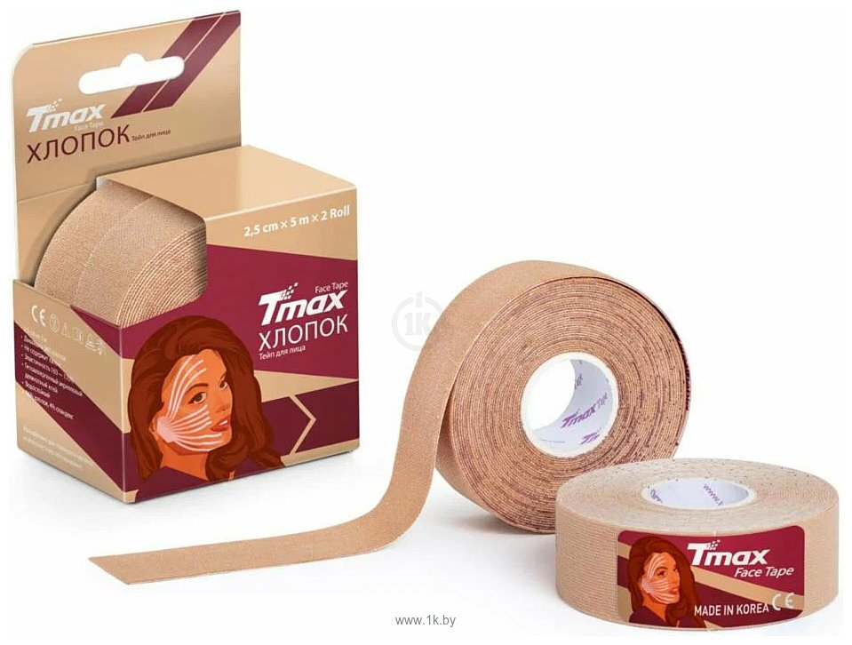 Фотографии Tmax Beauty Tape 2.5 см х 5 м (2рул, бежевый)