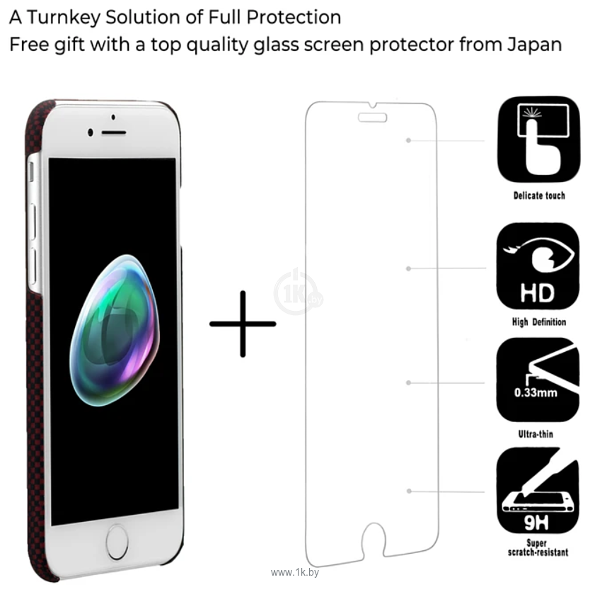 Фотографии Pitaka MagEZ Case Pro для iPhone 7 (plain, черный/красный)