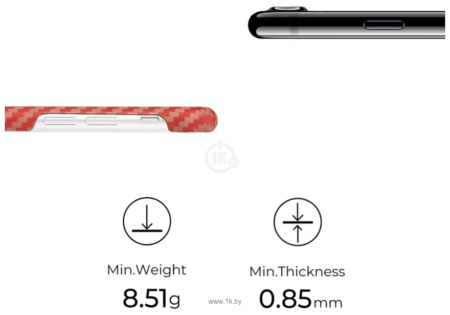 Фотографии Pitaka MagEZ Case Pro для iPhone 8 (herringbone, красный/оранжевый)