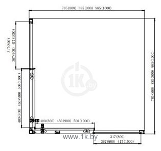 Фотографии Aquatek AQ ARI KV 09020BL 90x90 (черный/прозрачное стекло)