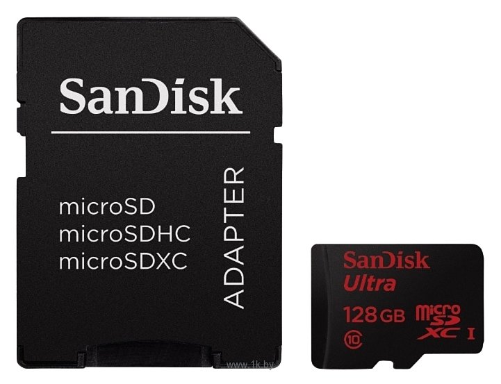 Фотографии Sandisk Ultra microSDXC Class 10 UHS-I 48MB/s 128GB + SD adapter