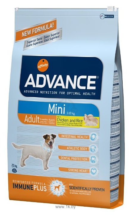 Фотографии Advance (7.5 кг) Mini Adult курица и рис