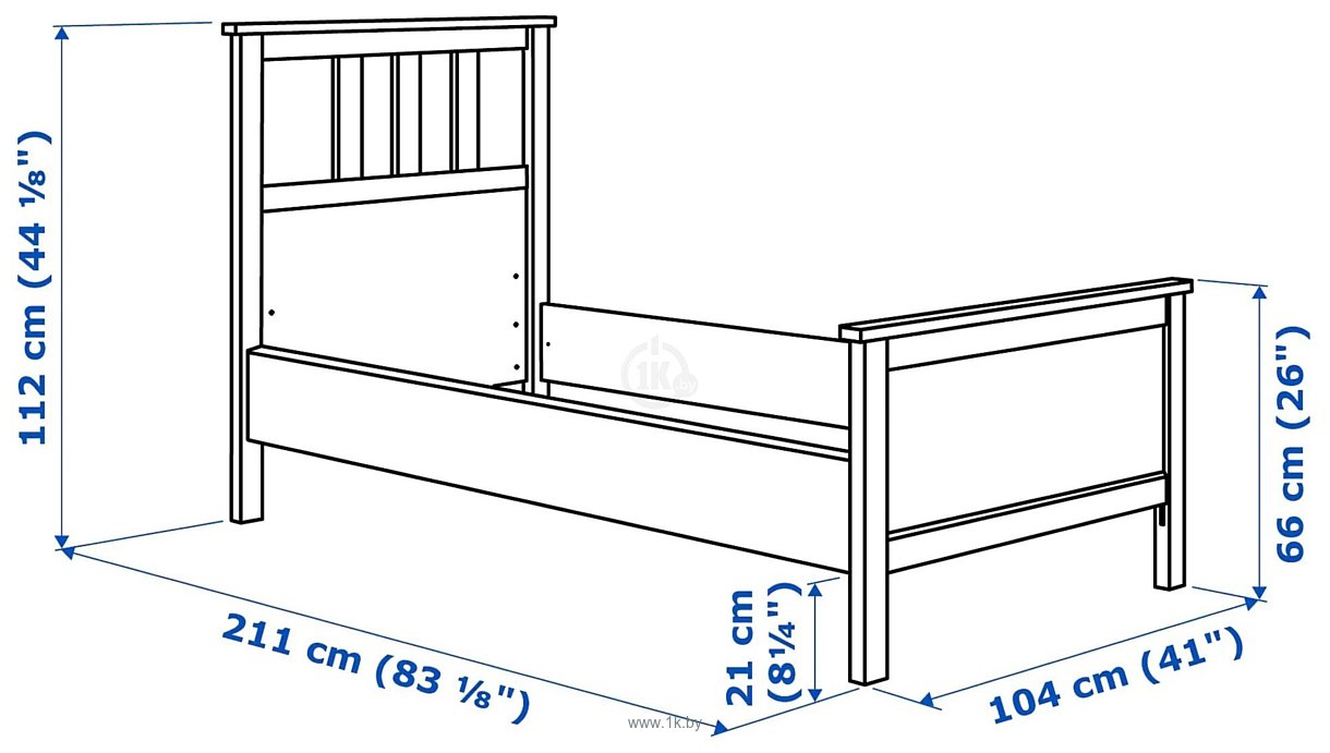 Фотографии Ikea Хемнэс 200x90 (черно-коричневый, основание Лурой) 292.108.04