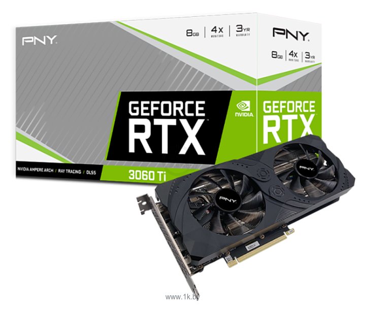 Фотографии PNY GeForce RTX 3060 Ti UPRISING Dual Fan Edition 8GB (VCG3060T8DFMPB)