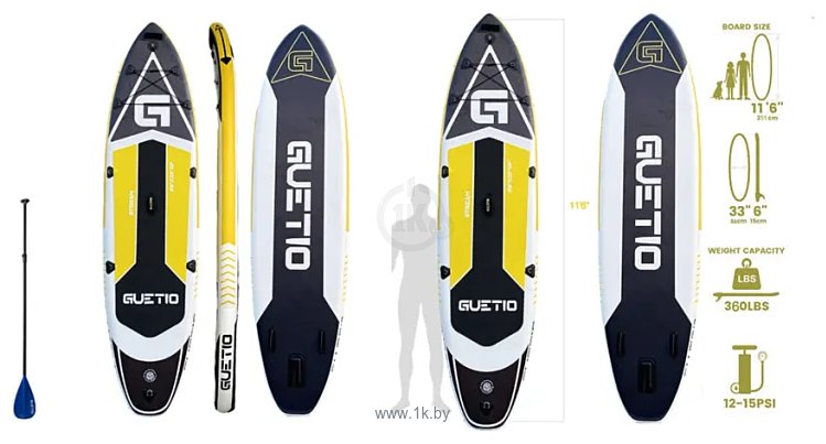 Фотографии GUETIO GT350A Big Touring Inflatable Paddle Board Mastodon 11'6"