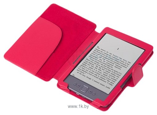 Фотографии CE Compass Red Leather Folio Case Cover For Amazon Kindle 4