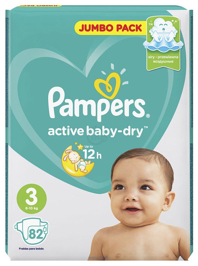 Фотографии Pampers Active Baby-Dry 3 Midi (6-10 кг), 82 шт