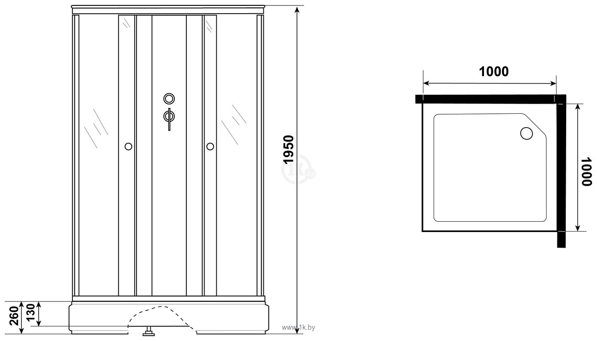 Фотографии Niagara Promo P100/26Q/MT/BK 100x100x195