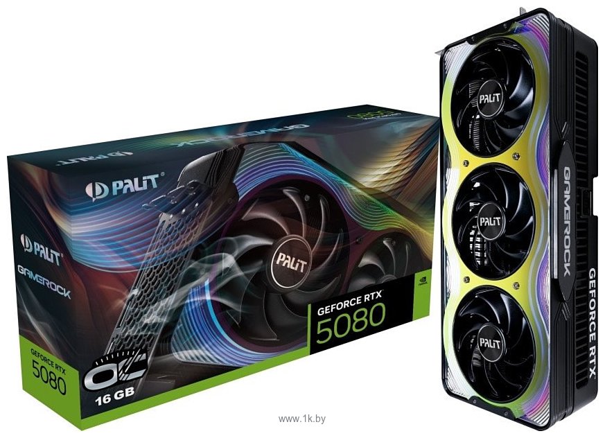 Фотографии Palit GeForce RTX 5080 GameRock OC (NE75080T19T2-GB2030G)