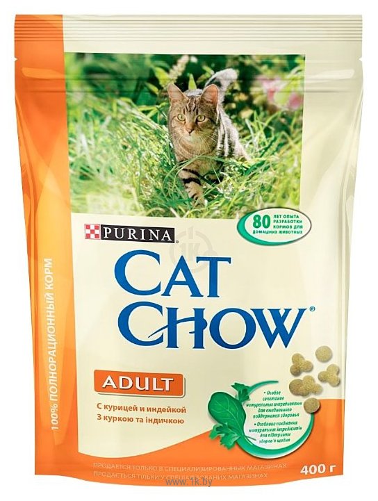 Фотографии CAT CHOW Adult с курицей и индейкой (0.4 кг)