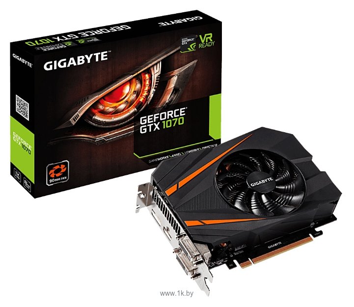 Фотографии GIGABYTE GeForce GTX 1070 1531Mhz PCI-E 3.0 8192Mb 8008Mhz 256 bit 2xDVI HDMI HDCP Mini ITX