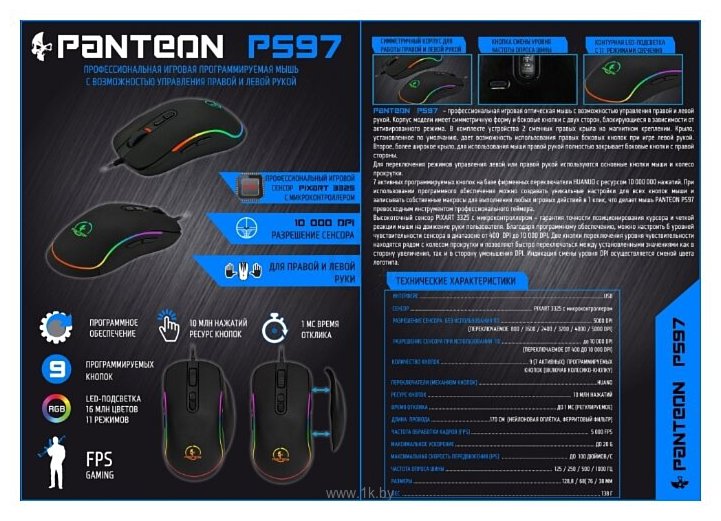 Фотографии Jet.A Panteon PS97 black USB
