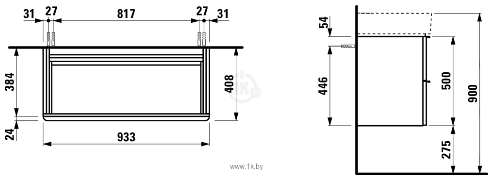 Фотографии Laufen Тумба Space H4102021601001 с умывальником Val H8102870001041