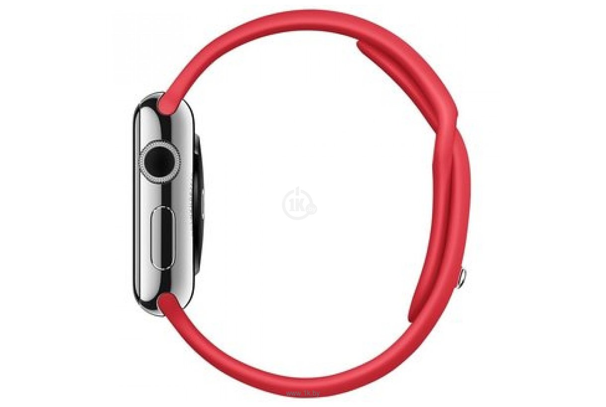Фотографии Apple Watch Sport 38mm Stainless Steel with Red Sport Band (MLLD2)