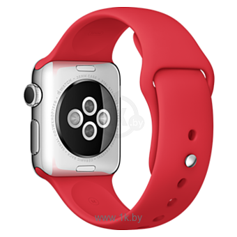 Фотографии Apple Watch Sport 38mm Stainless Steel with Red Sport Band (MLLD2)