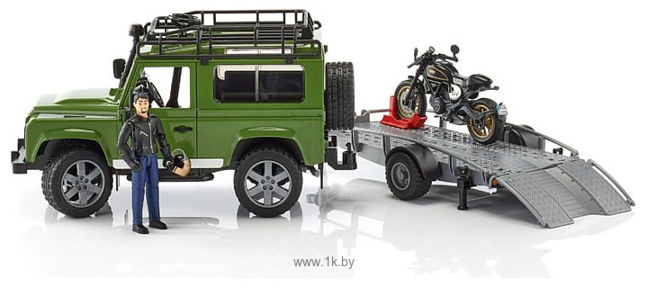 Фотографии Bruder Land Rover Defender Station Wagon featuring traile 02598