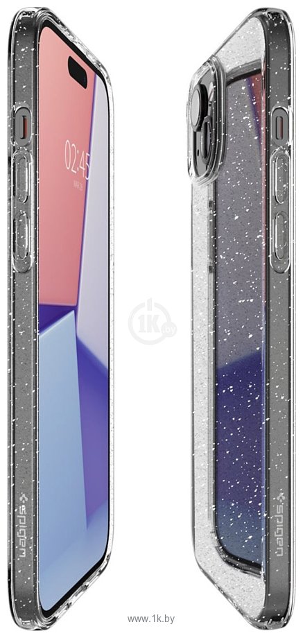 Фотографии Spigen Liquid Crystal Glitter для iPhone 15 ACS06788 (затемненный/прозрачный)