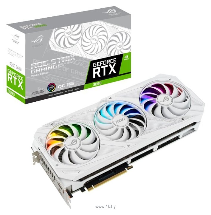 Фотографии ASUS ROG Strix GeForce RTX 3090 OC White Edition (ROG-STRIX-RTX3090-O24G-WHITE)