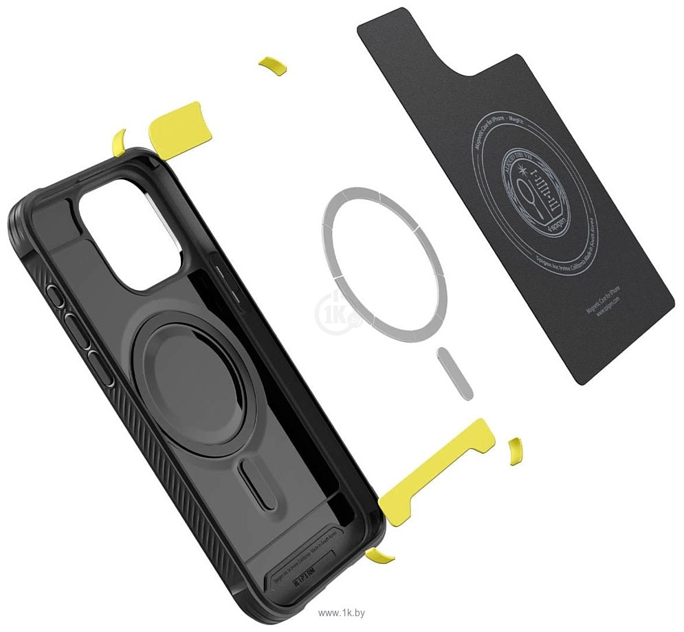 Фотографии Spigen Rugged Armor (MagFit) для iPhone 15 Pro Max ACS06561 (черный)