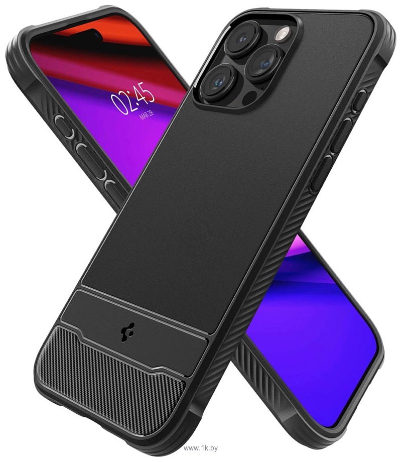 Фотографии Spigen Rugged Armor (MagFit) для iPhone 15 Pro Max ACS06561 (черный)