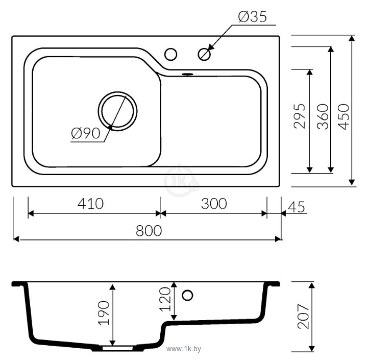 Фотографии MARMORIN AKO 1 bowl sink with draining board