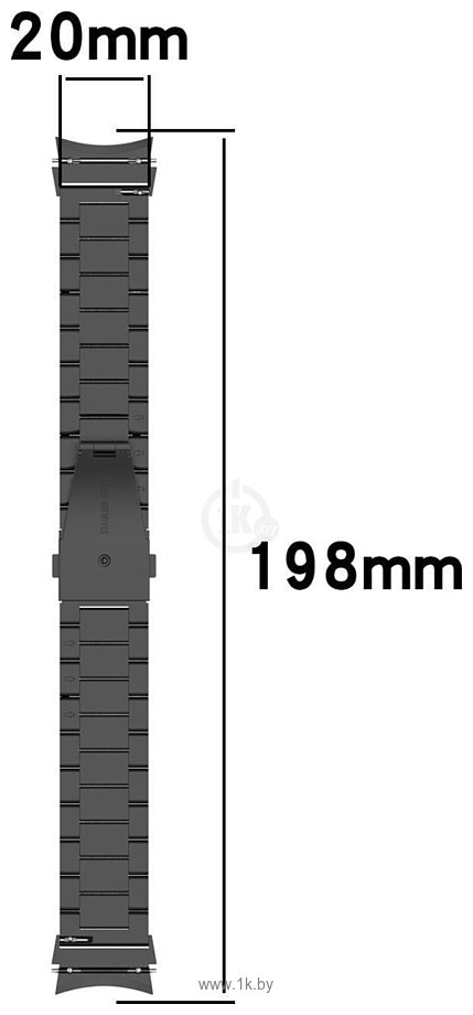 Фотографии Rumi Heavy металлический для Samsung Galaxy Watch4/5 (20 мм, черный)