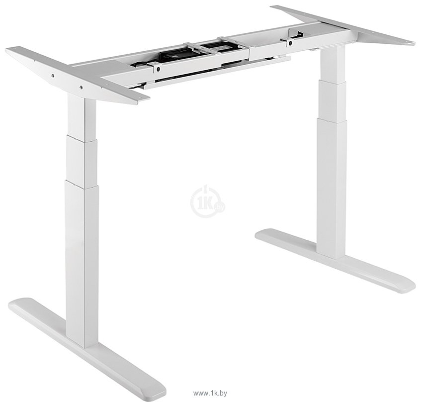 Фотографии ErgoSmart Unique Ergo Desk 1360x800x36мм (бетон Чикаго светло-серый/белый)