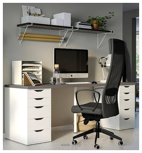 Фотографии Ikea Лагкаптен/Алекс 094.175.70 (темно-серый/белый)