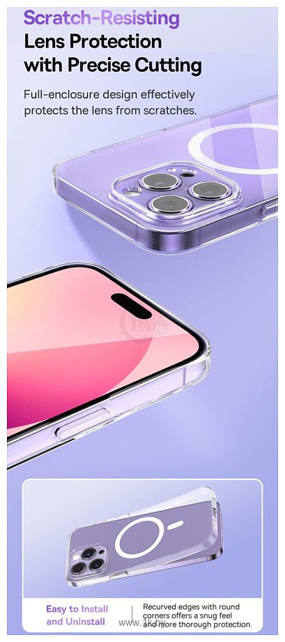 Фотографии Baseus Crystal Series Magnetic для iPhone 14 Pro (прозрачный)