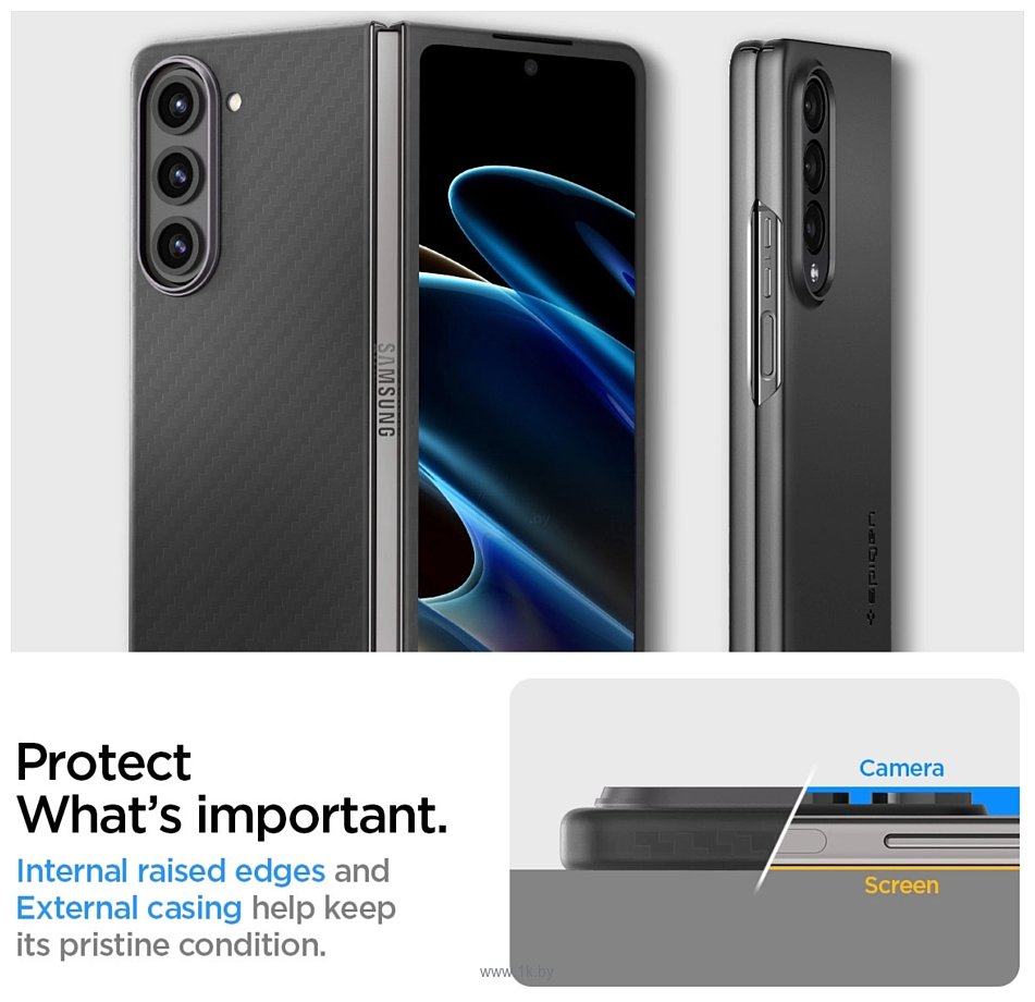 Фотографии Spigen Air Skin Pro для Galaxy Z Fold 5 ACS06218 (черный)