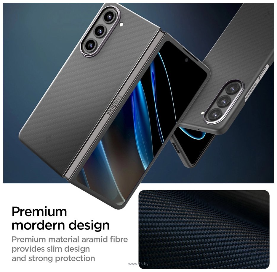 Фотографии Spigen Air Skin Pro для Galaxy Z Fold 5 ACS06218 (черный)