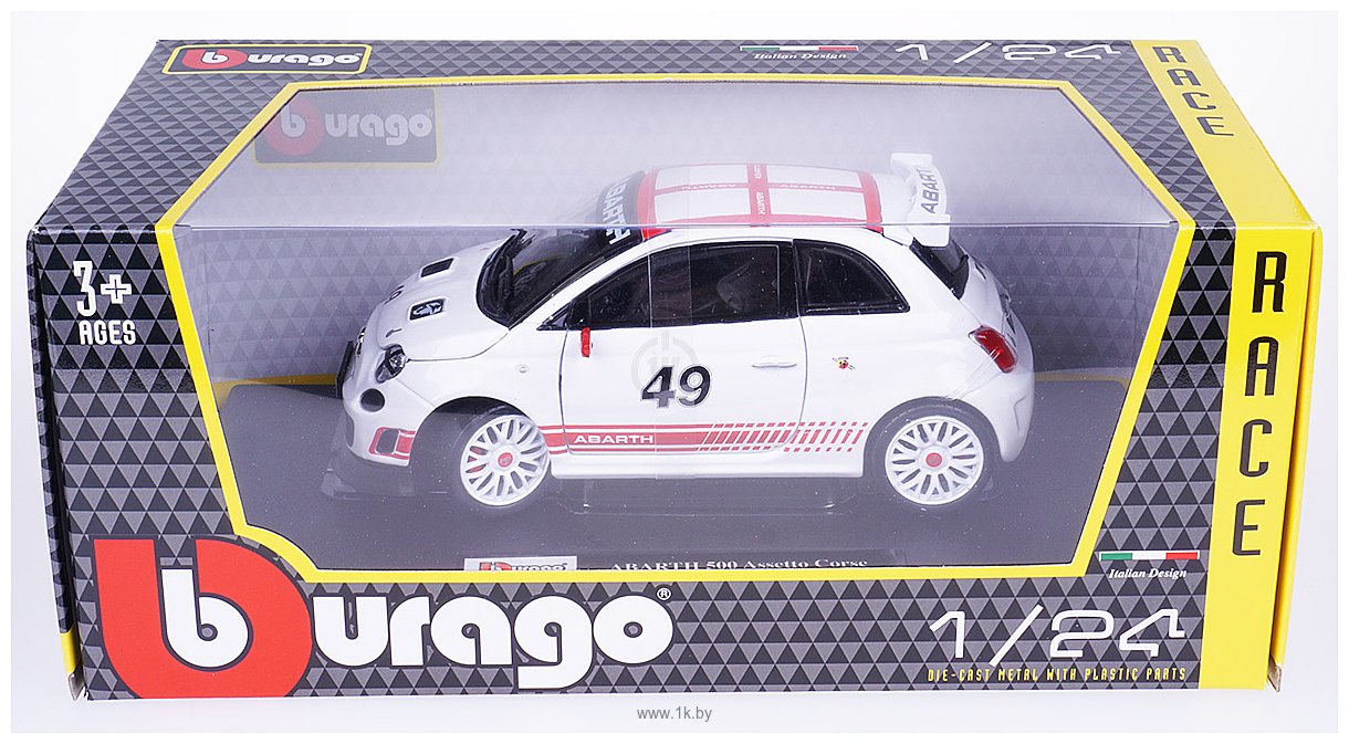 Фотографии Bburago Abarth 500 Assetto Corse 18-28101 (белый)