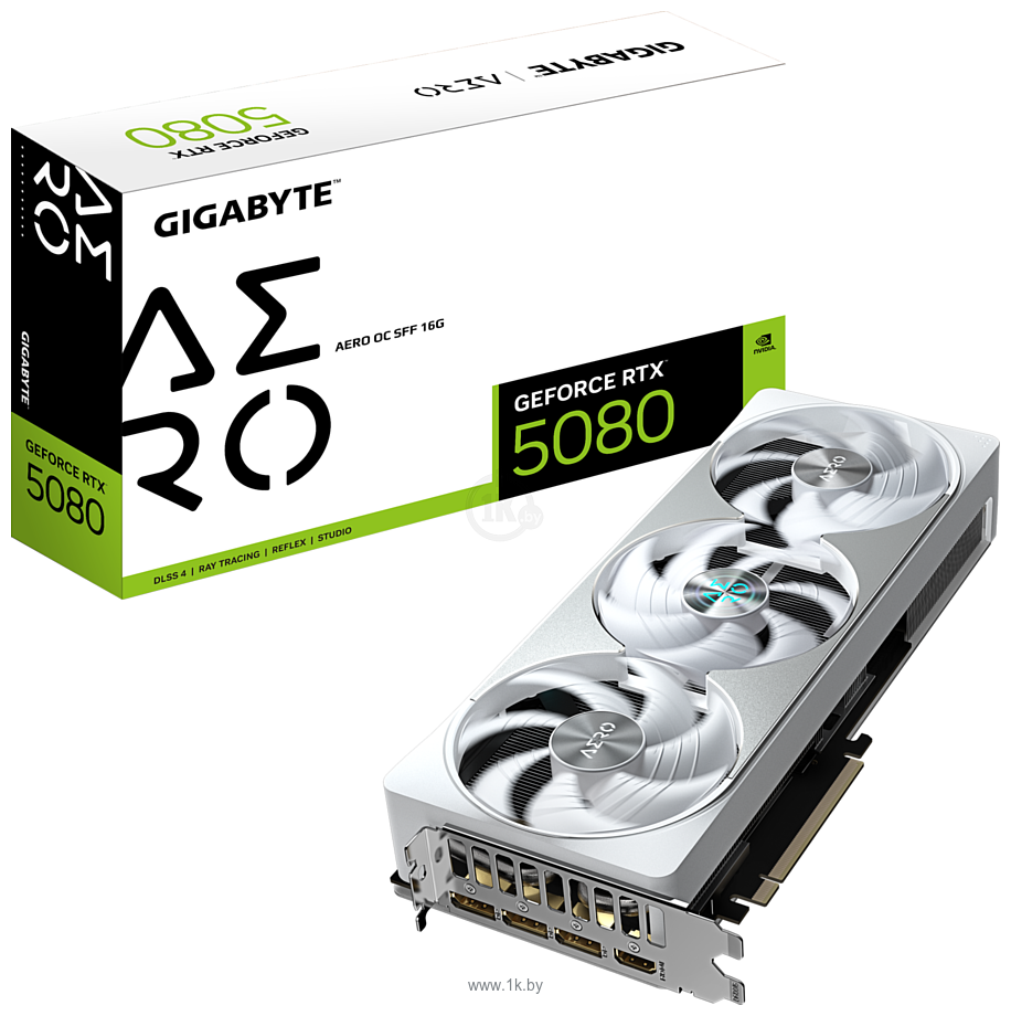 Фотографии GigaByte GeForce RTX 5080 Aero OC SFF 16G (GV-N5080AERO OC-16GD)