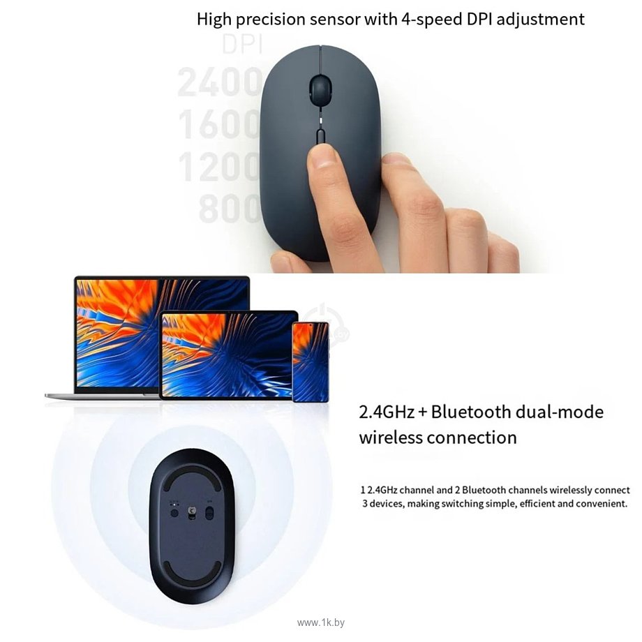 Фотографии Xiaomi Portable Mouse 3 XMBXSB01YM black, китайская версия