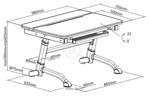 Фотографии Fun Desk Volare (серый)