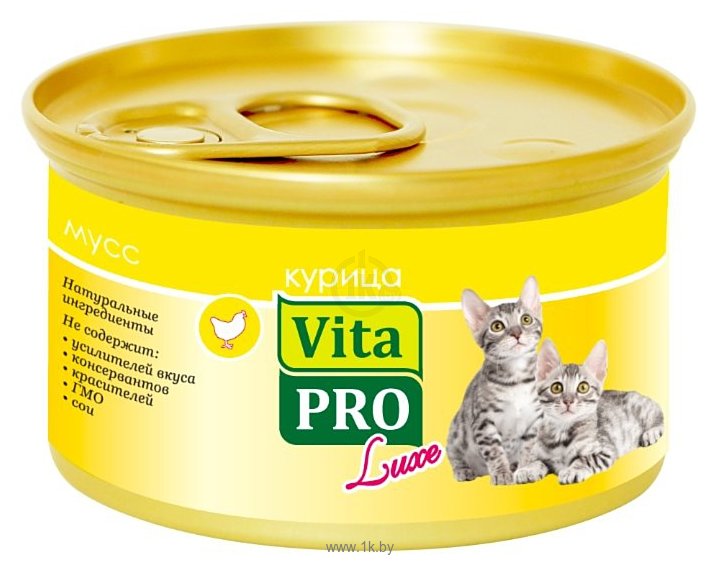 Фотографии Vita PRO Мяcной мусс Luxe для котят, курица (0.085 кг) 24 шт.