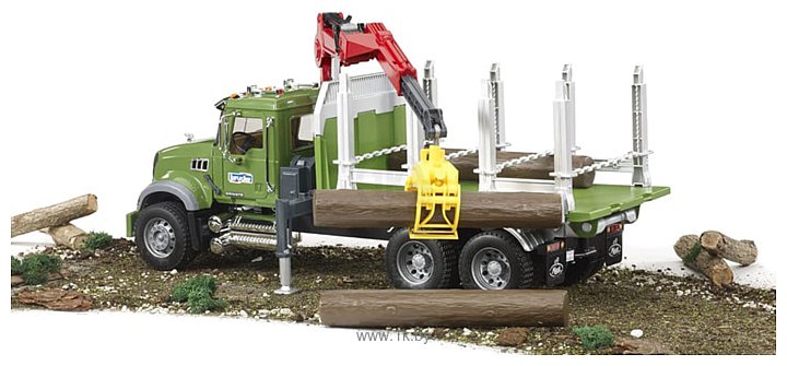 Фотографии Bruder MACK Granite Timber truck with 3 trunks 02824