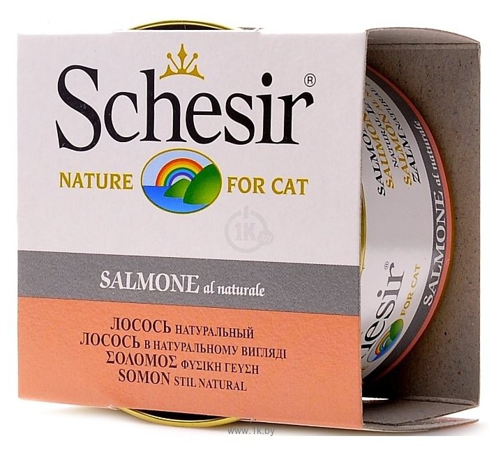 Фотографии Schesir (0.085 кг) 1 шт. Кусочки в собственном соку. Лосось натуральный. Консервы для кошек