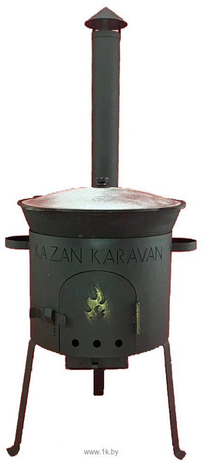 Фотографии Kazan Karavan Премиум с зольником и дымоходом 480мм 22л 2 мм