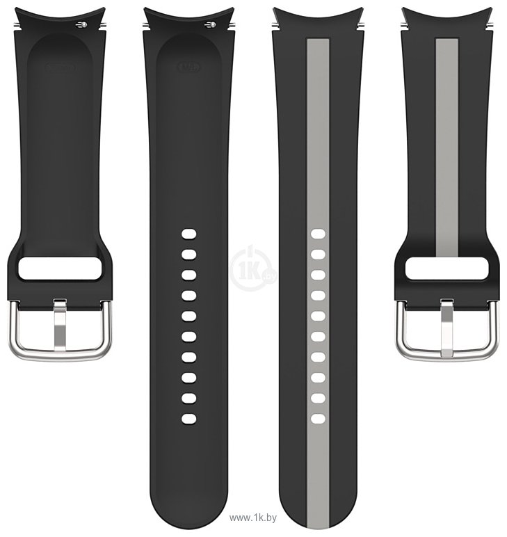 Фотографии Rumi Sport Line силиконовый для Samsung Galaxy Watch4/5 (20 мм, черный/серый)