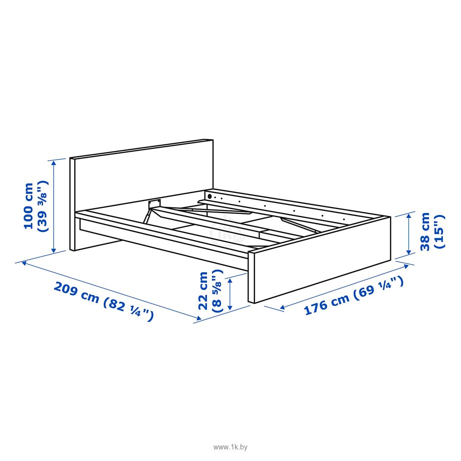 Фотографии Ikea Мальм 160x200 (черно-коричневый, Лурой) 892.110.04