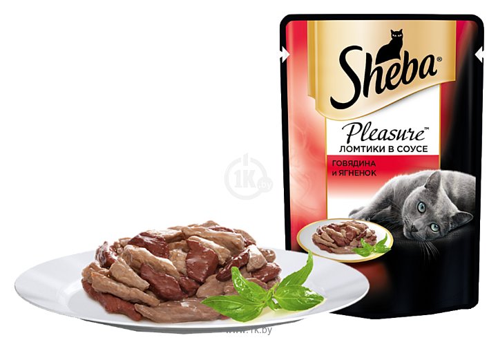 Фотографии Sheba Pleasure ломтики в соусе из говядины и ягненка (0.085 кг) 24 шт.
