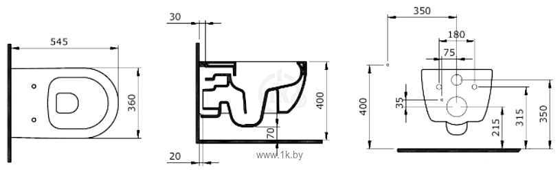 Фотографии Bocchi V-Tondo Rimless 1416-006-0129 (серый матовый)