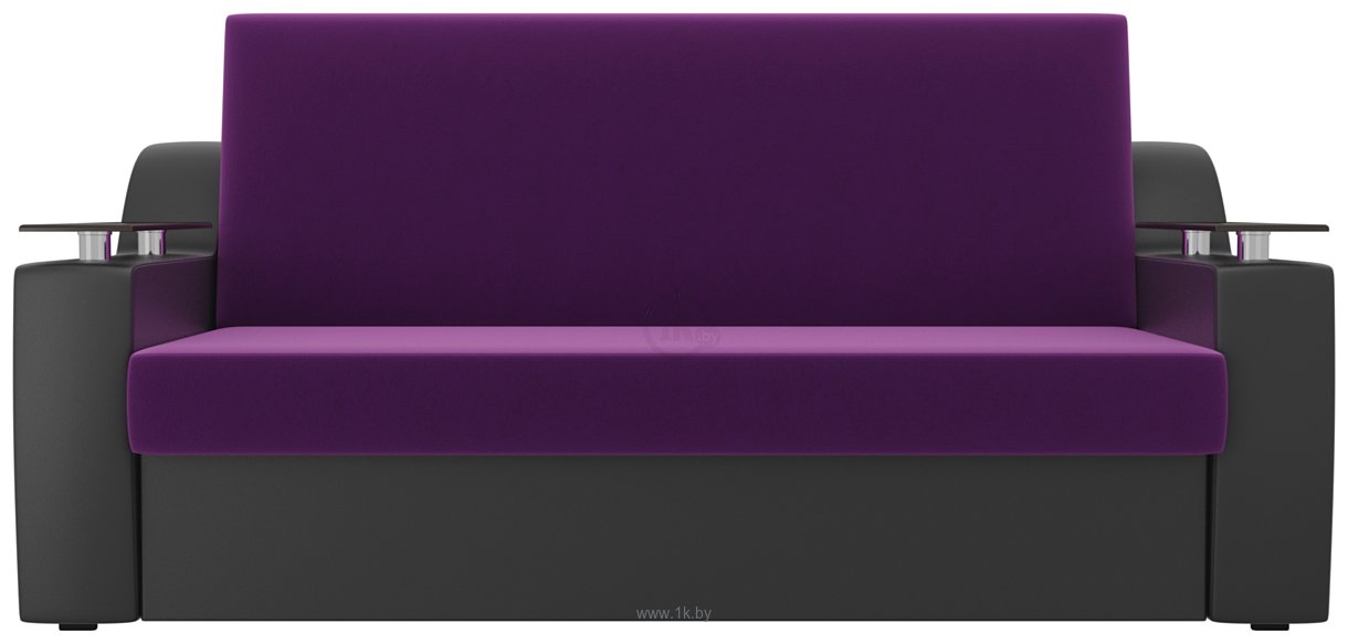 Фотографии Лига диванов Сенатор 120 106423 (микровельвет/экокожа, фиолетовый/черный)