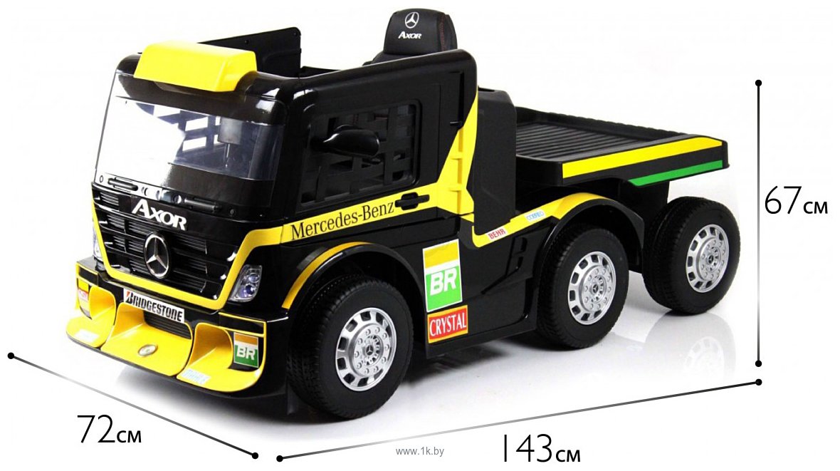 Фотографии RiverToys Mercedes-Benz Axor с прицепом H777HH (желтый)