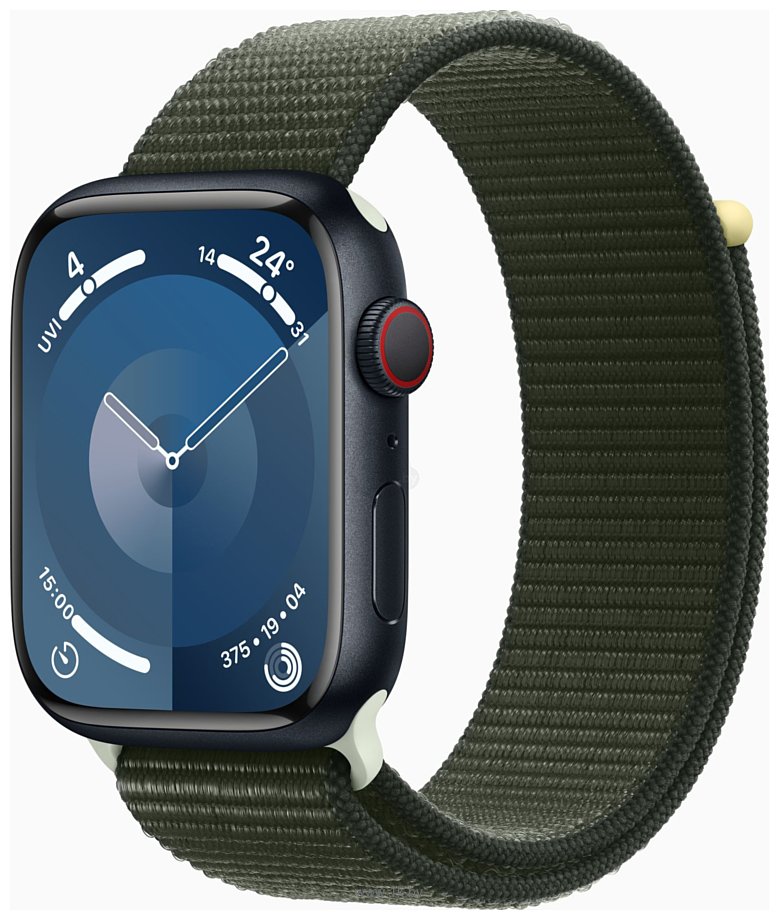 Фотографии Apple Watch Series 9 LTE 45 мм (алюминиевый корпус, нейлоновый ремешок)